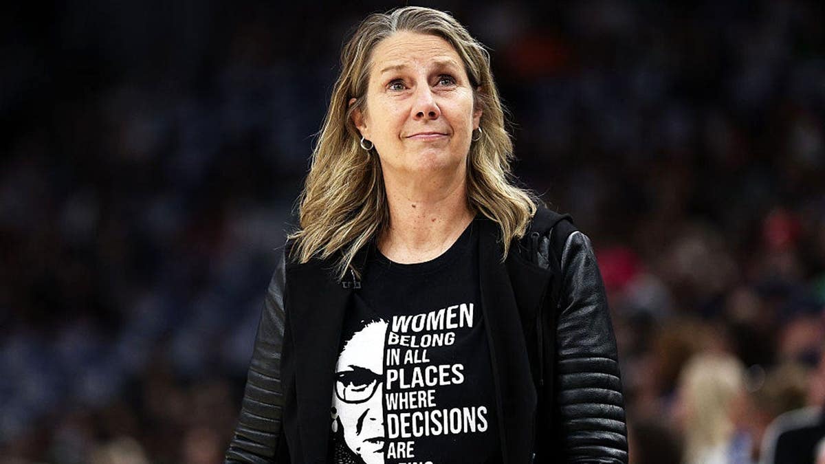 Cheryl Reeve looks on during a WNBA playoff game at Target Center.