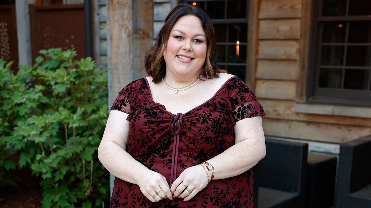 Chrissy Metz in a red dress at an event in Madison, Tennessee in April 2026.