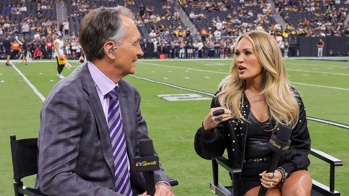 Carrie Underwood still has her Sunday Night Football fastball, awkward Jim Harbaugh & Baywatch Livvy Dunne! Carrie Underwood still has her Sunday Night Football fastball, awkward Jim Harbaugh & Baywatch Livvy Dunne!