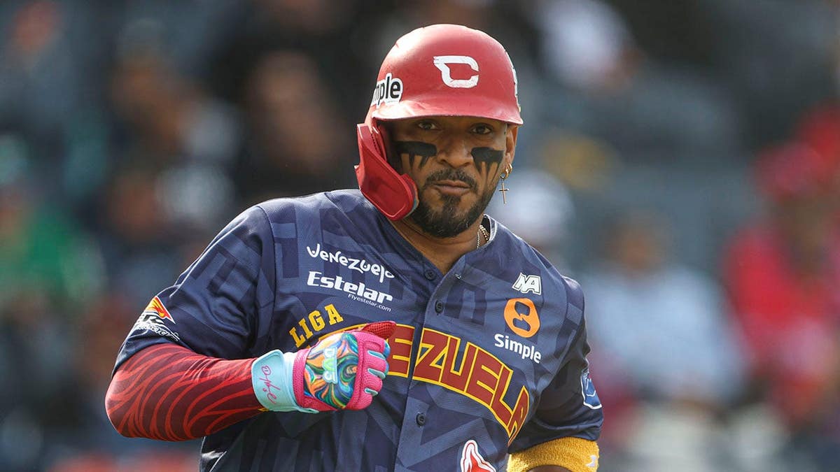 Danry Vásquez of Venezuela bats during the first inning against the Dominican Republic in Mexicali, Mexico.