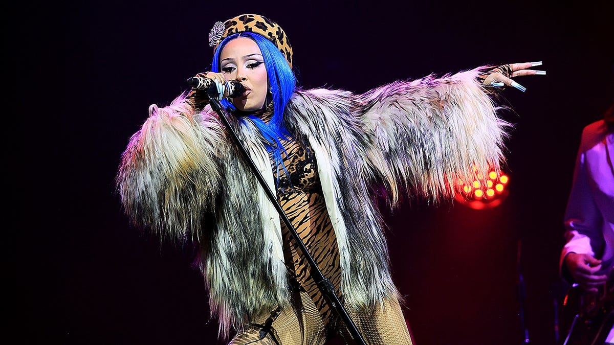 Doja Cat performs onstage at BK Arena in Kigali, Rwanda.