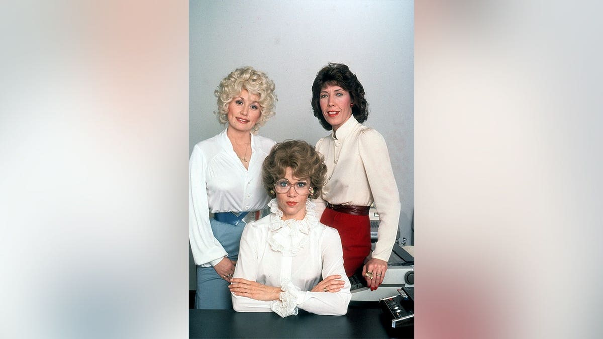 Dolly Parton, Jane Fonda and Lily Tomlin in publicity portrait for the film 'Nine To Five', 1980.