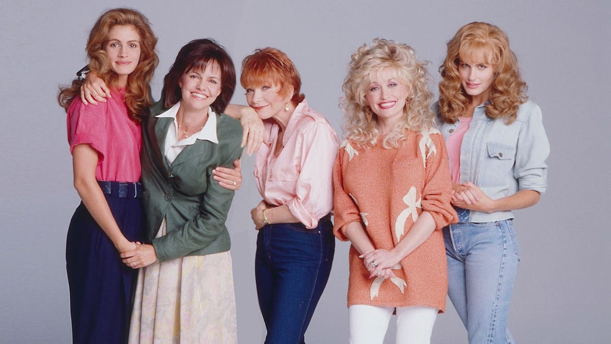 The cast of Steel Magnolias posing for a promo picture in Los Angeles in October 1989.