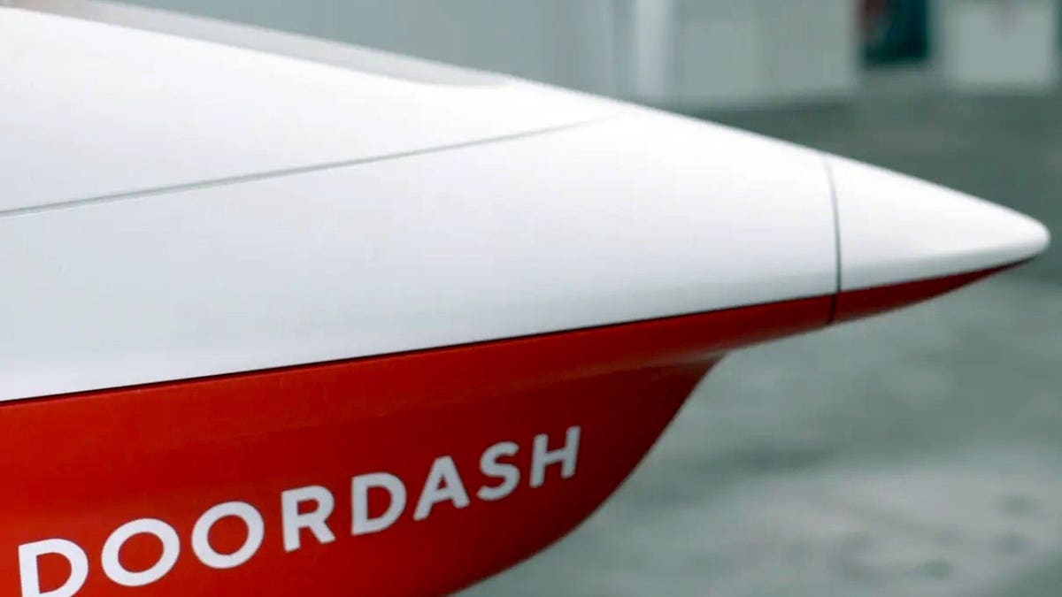 Part of a new DoorDash drone is shown.