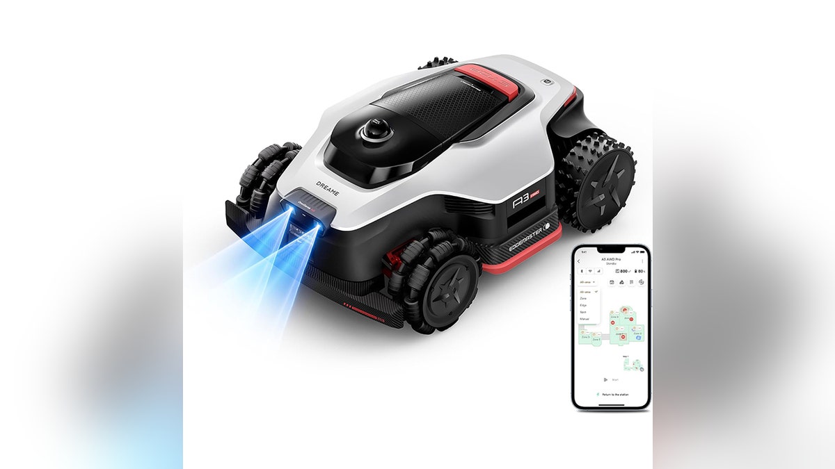 A robot lawn mower works on big or smaller yards. 