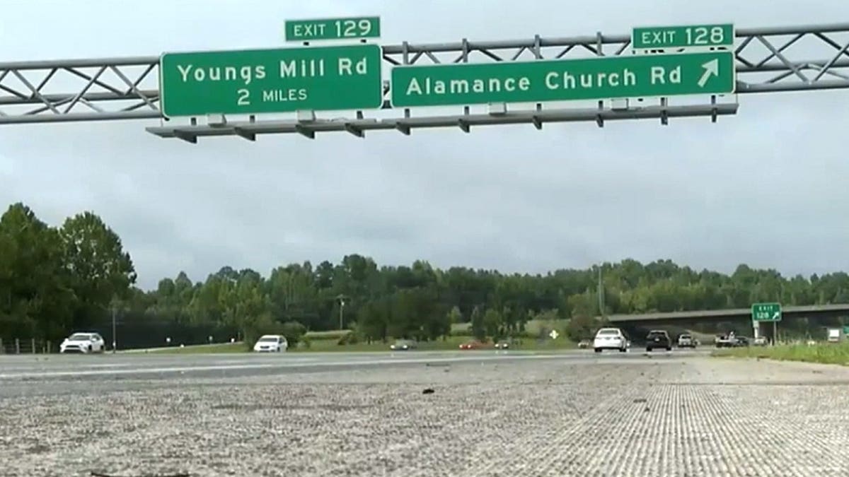 Dunn's 3-year-old son reacts in fear during a road rage encounter near Alamance Church Road.