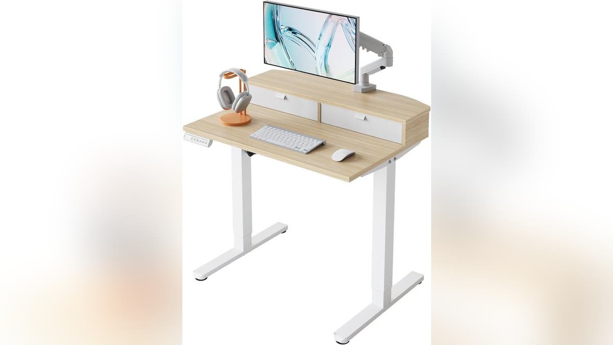 Go from standing to sitting with the press of a button.