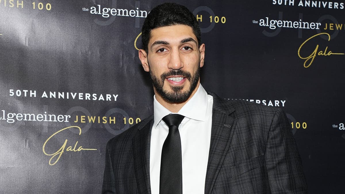 Enes Kanter Freedom attends the Algemeiner gala in New York City.