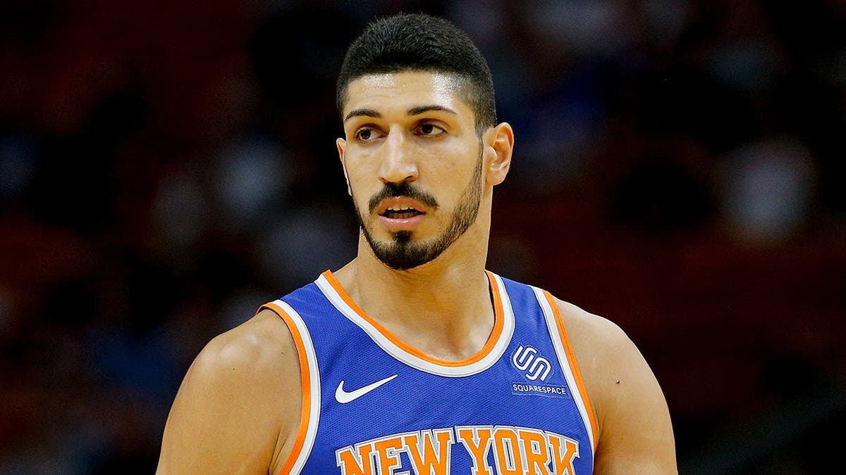 Enes Kanter of the New York Knicks plays against the Miami Heat.