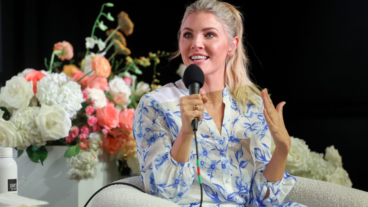 Amanda Kloots speaks onstage during a panel at Nya Studios.