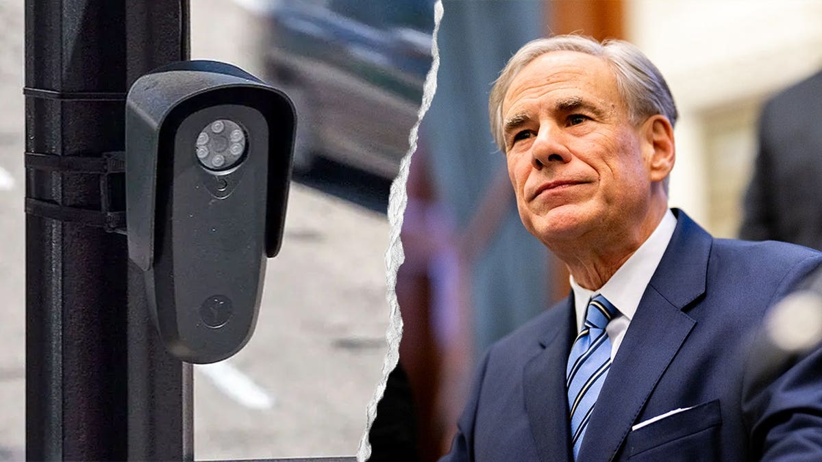 Texas Gov. Greg Abbott and a Flock camera