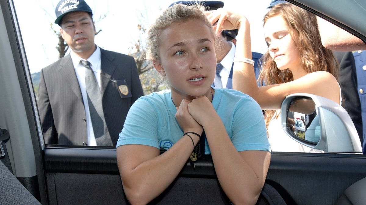 Hayden Panettiere talks to police
