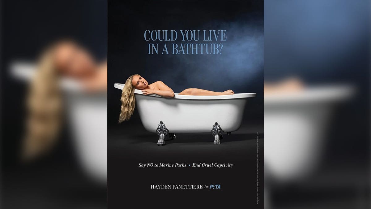 Hayden Panettiere bathtub PETA campaign