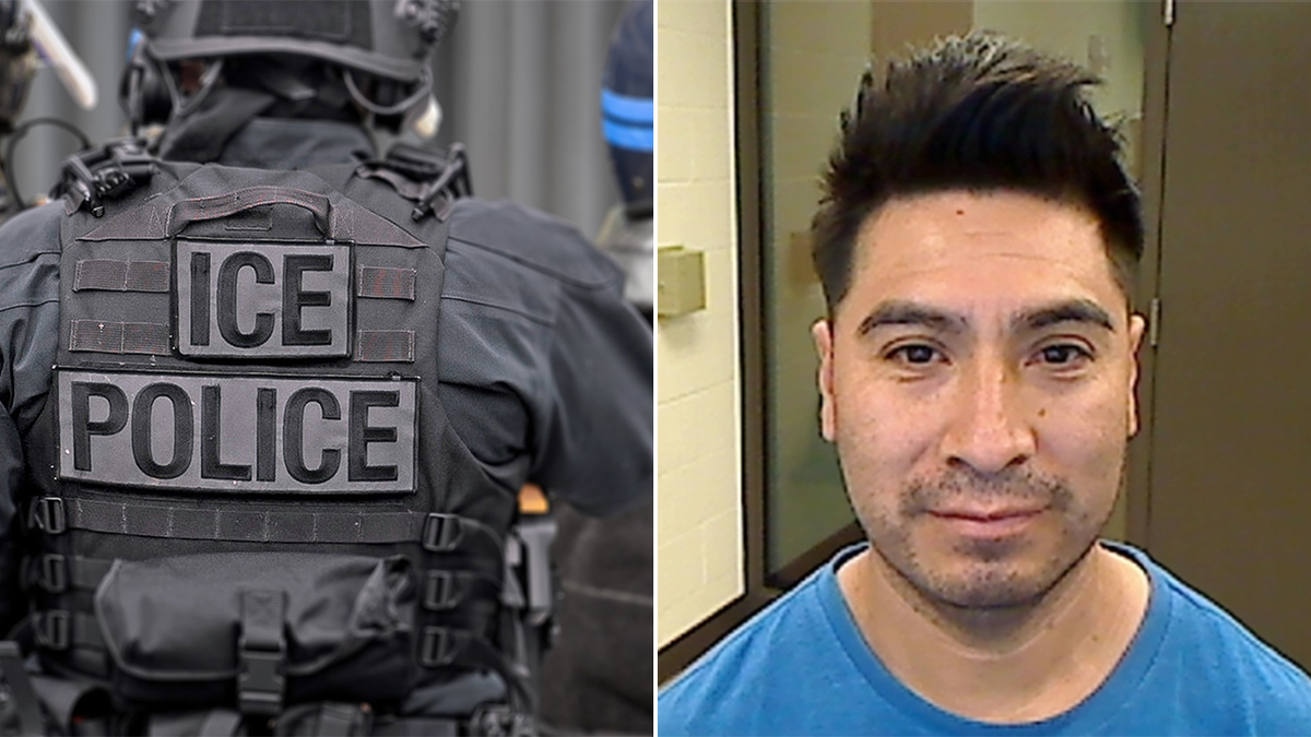 ICE agent and Erik Santana-Garcia