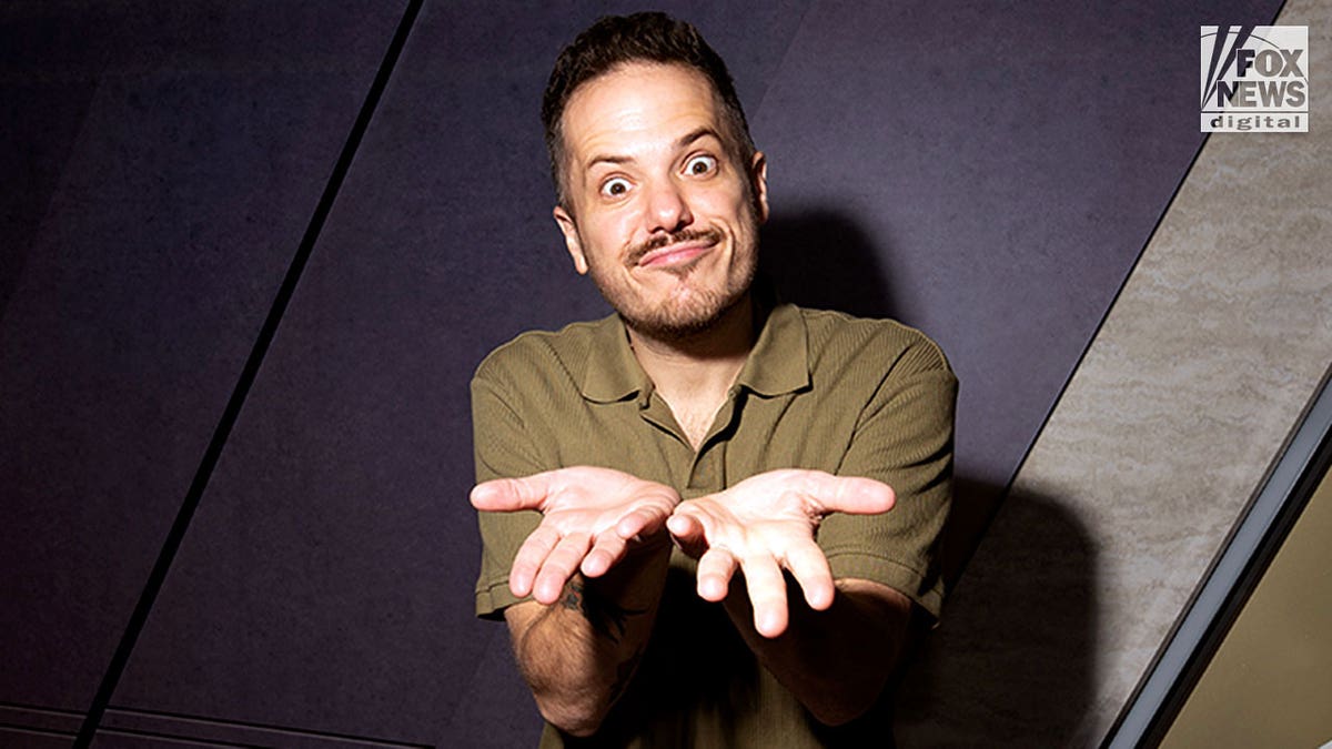 Comedian Jeff Arcuri speaks during an interview in New York.