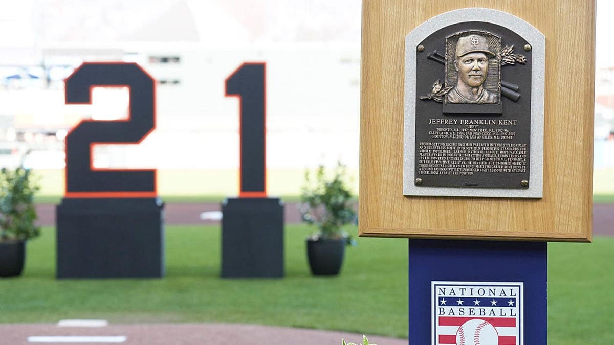 Jeff Kent's plaque celebrating his hall of fame