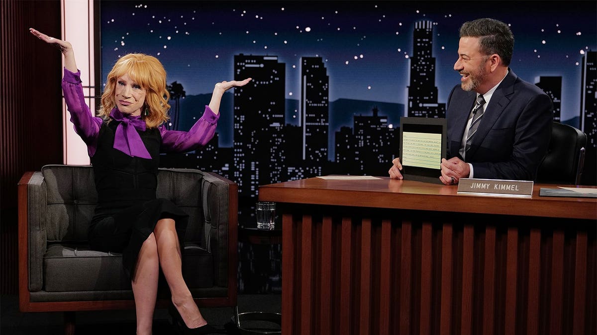 Kathy Griffin appears on Jimmy Kimmel Live in 2023