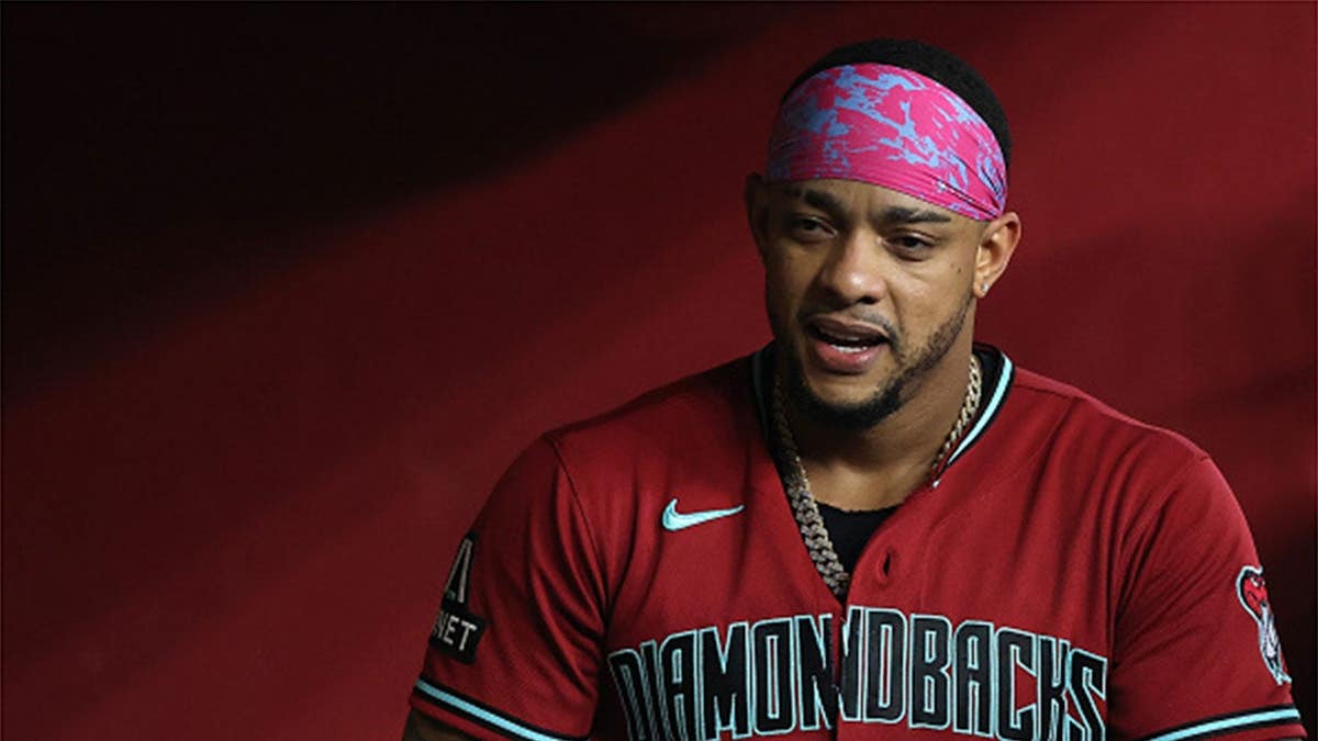 Ketel Marte reacts after hitting a home run at Chase Field.