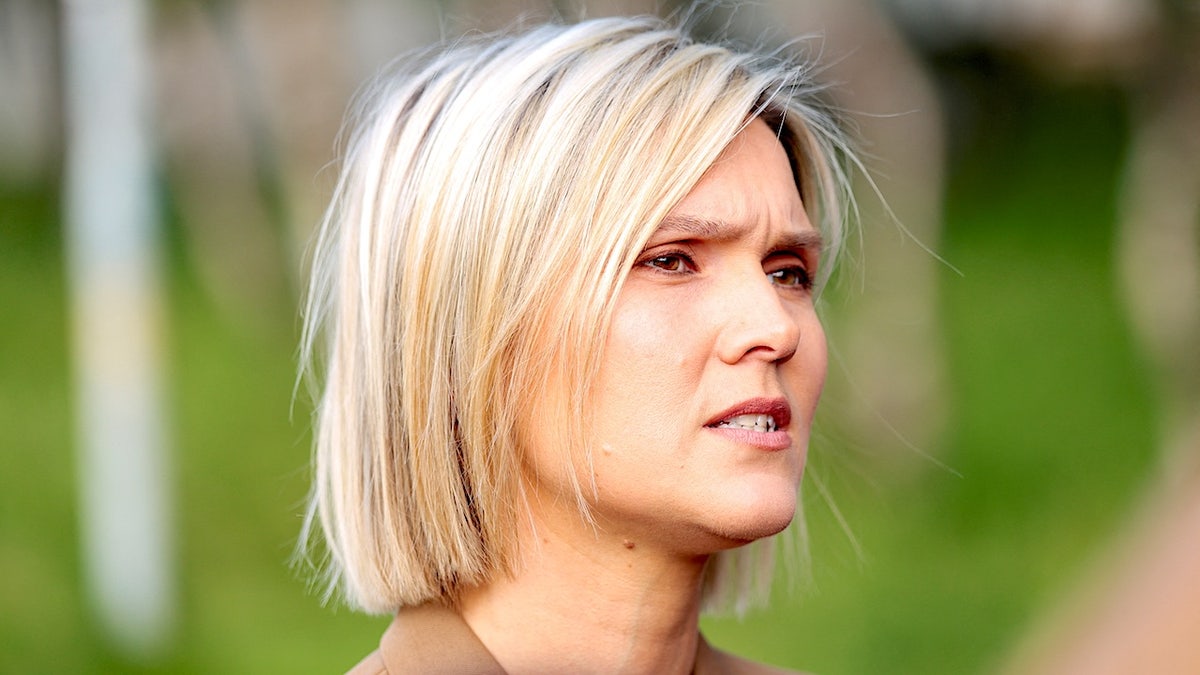 Iceland's Prime Minister Kristrun Frostadottir participates in voting 