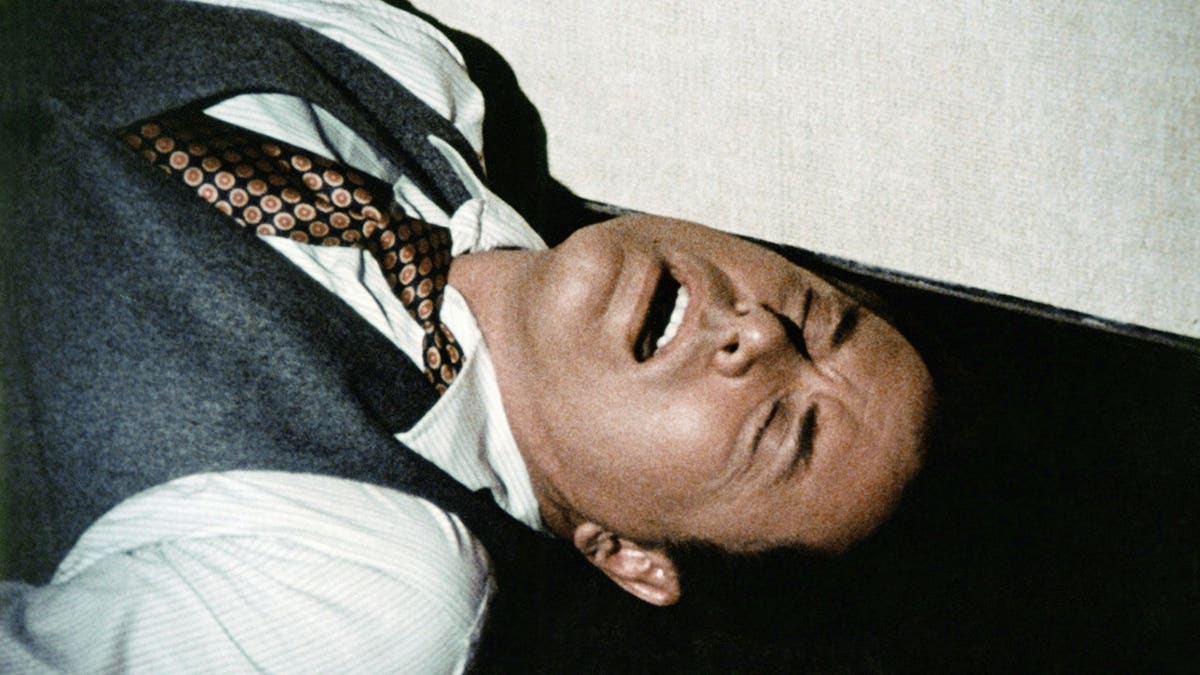 Larry Hagman stands in a scene from the television series Dallas.