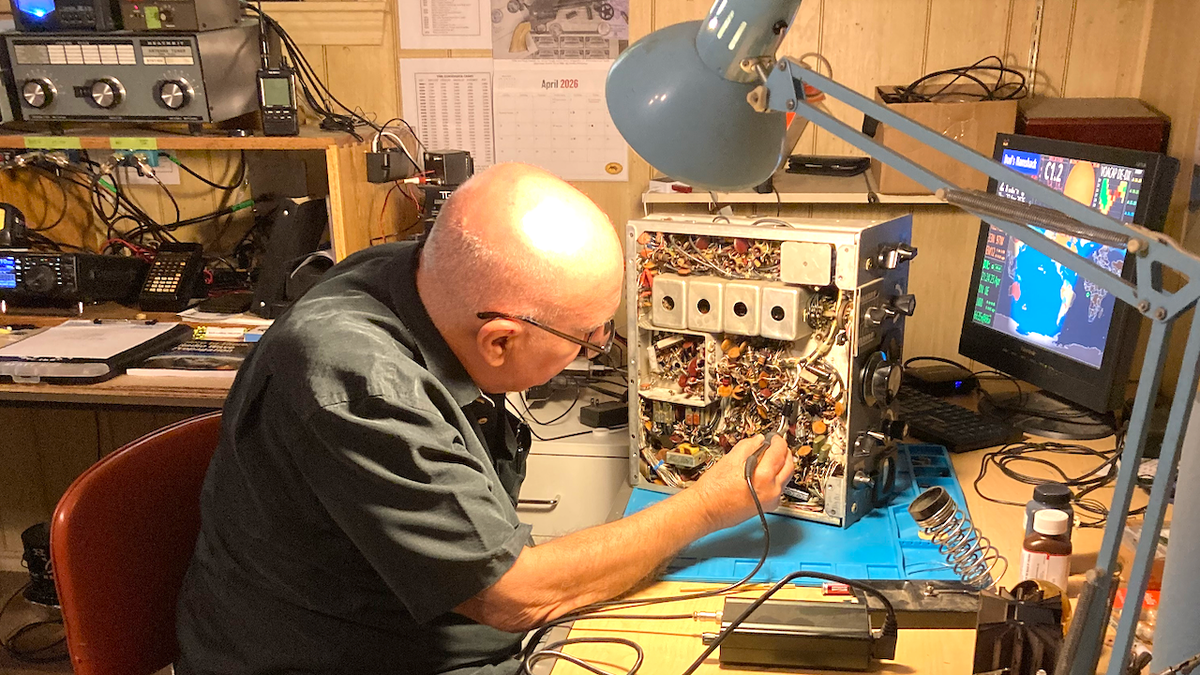 Bud Leavell working on radio