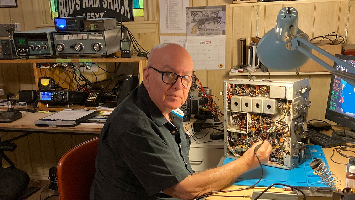 Bud Leavell working on radio