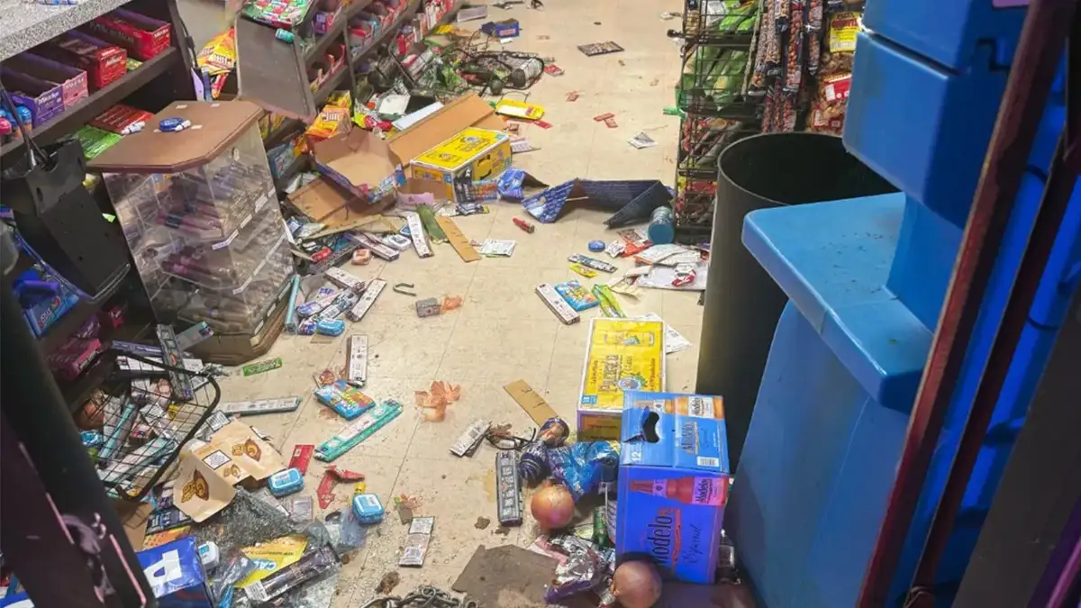photo shows interior damage