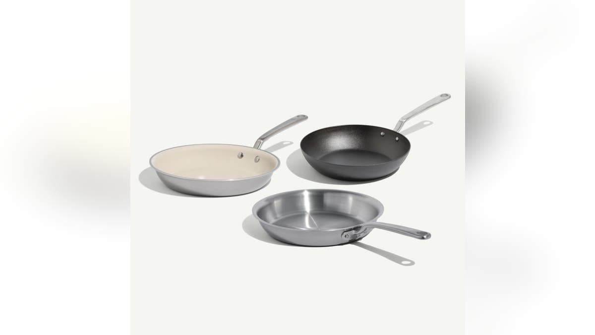 Try out three different pan materials.