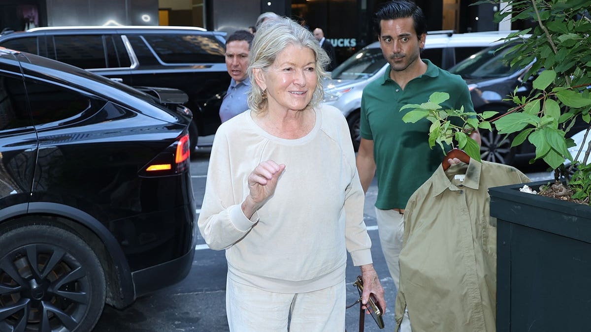 Martha Stewart stands at the Today show in New York City.