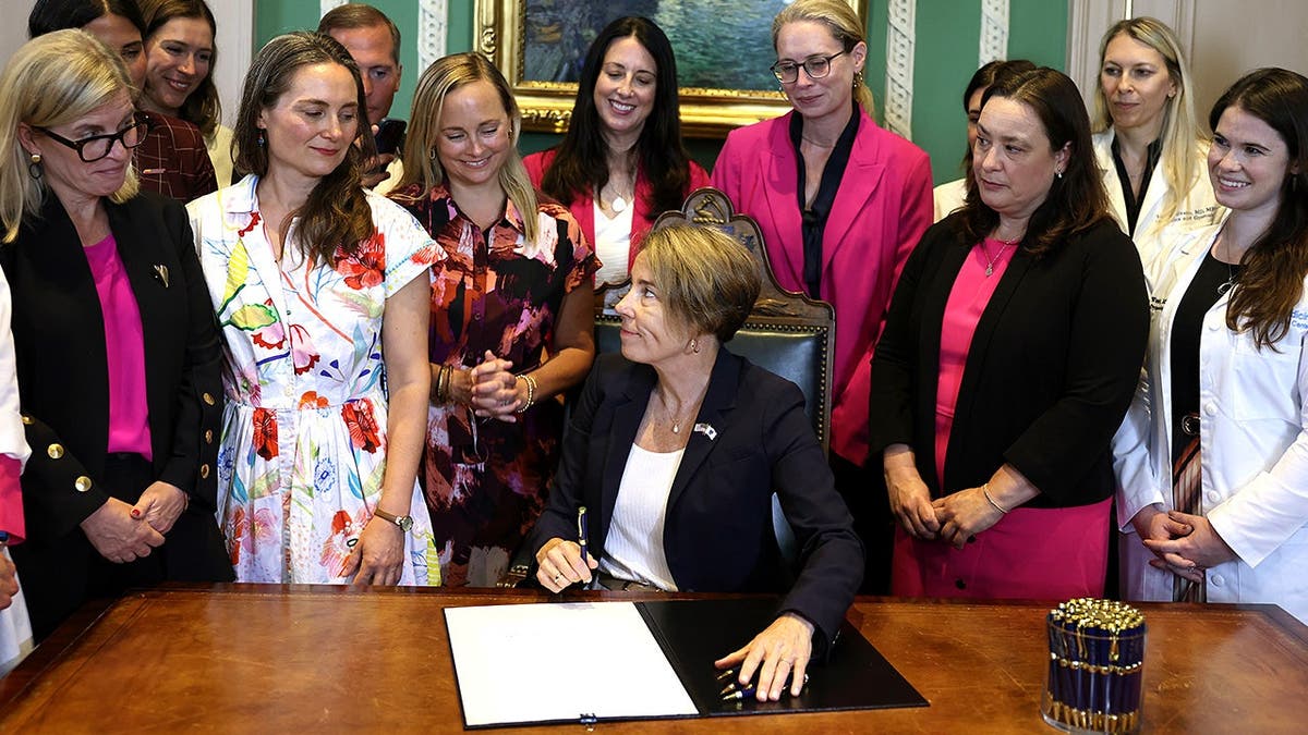 Massachusetts Gov. Maura Healey signs abortion protections bill.