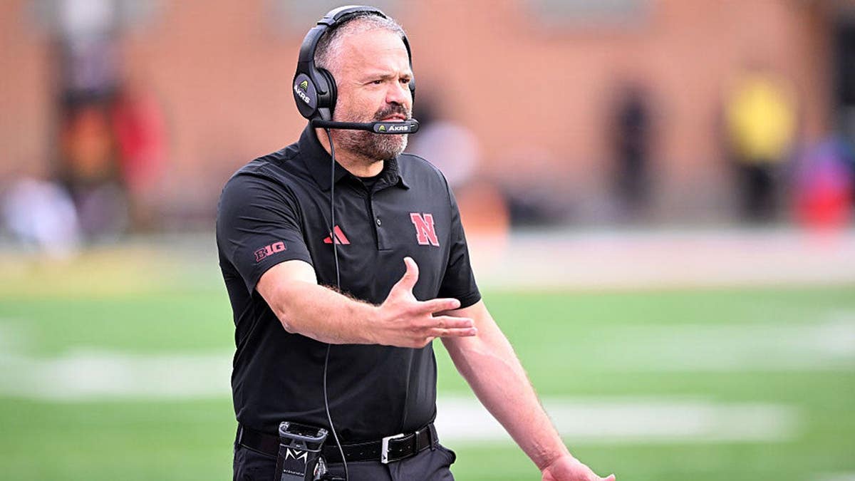 Matt Rhule watches the Nebraska versus Maryland football game at SECU Stadium.