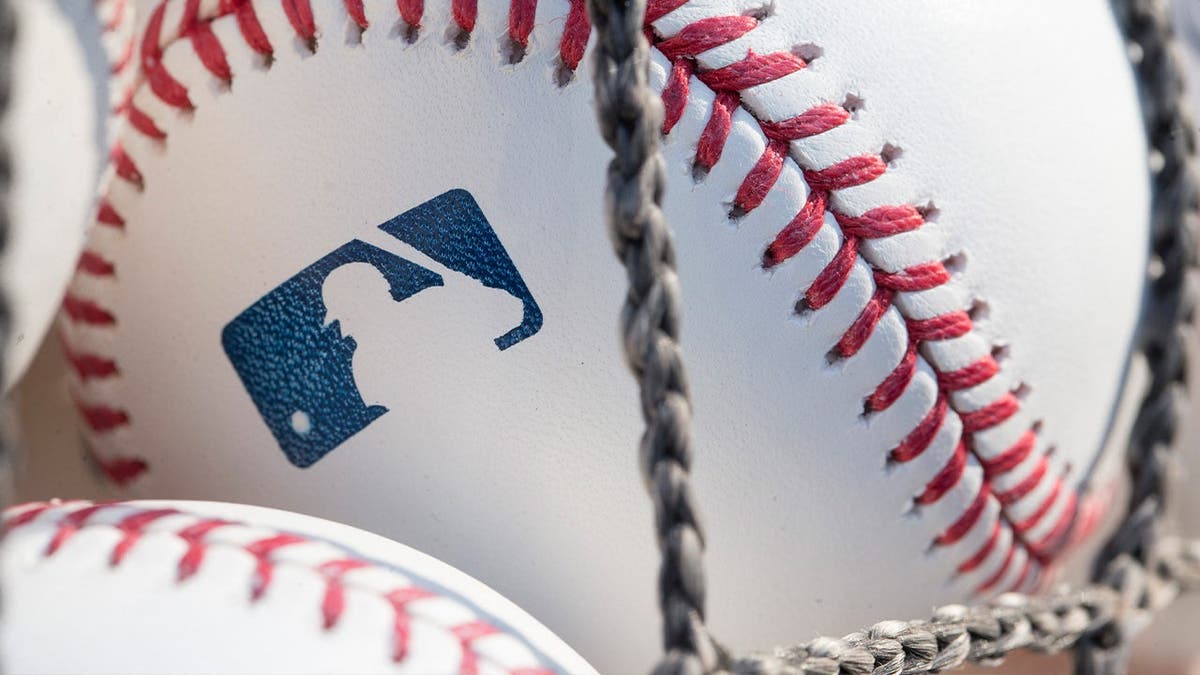 MLB logo on baseball