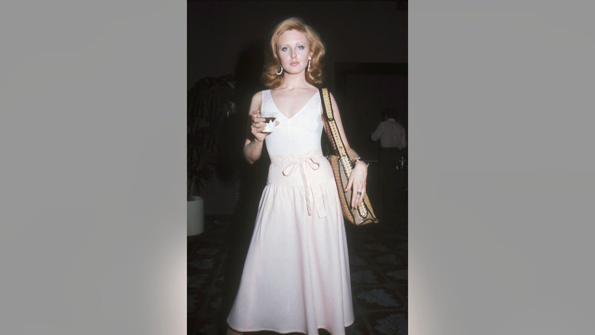 Morgan Fairchild poses at a party at the Excelsior Club in New York.