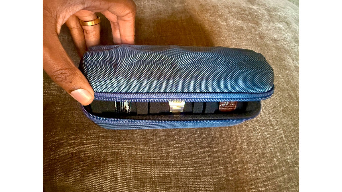 This compact watch travel case protects your watches.