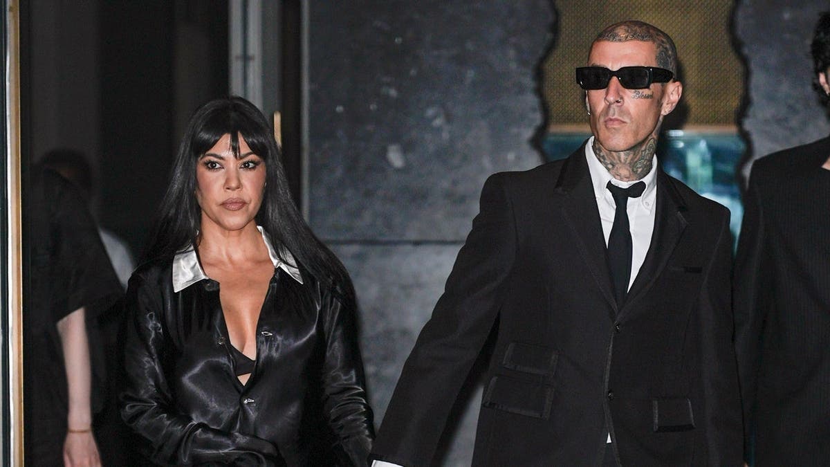 Kourtney Kardashian and Travis Barker seen in New York City.