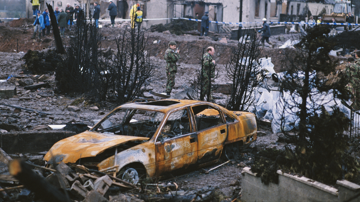 The Pan Am plane destroyed an entire city block in Lockerbie.