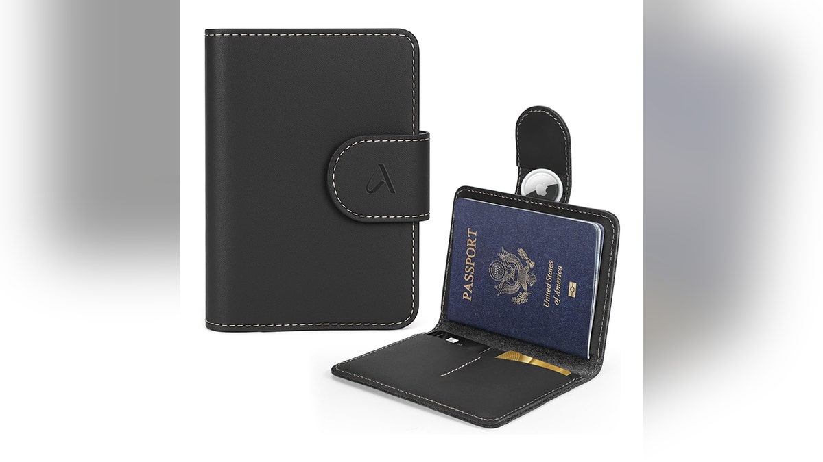 This holder with an AirTag can quickly find a lost passport.