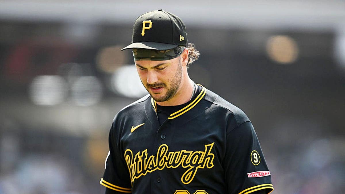 Paul Skenes walks off the field during a game at Progressive Field.