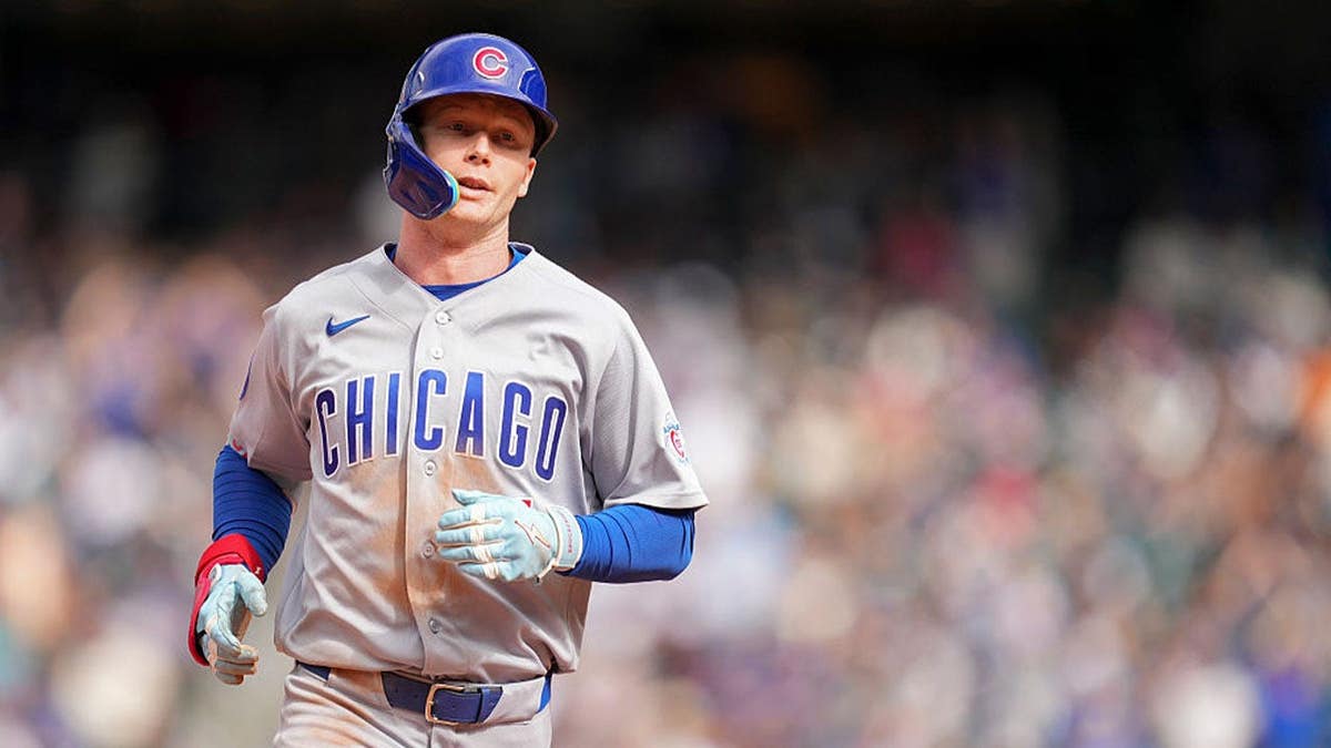 Pete Crow-Armstrong #4 of the Chicago Cubs rounds the bases