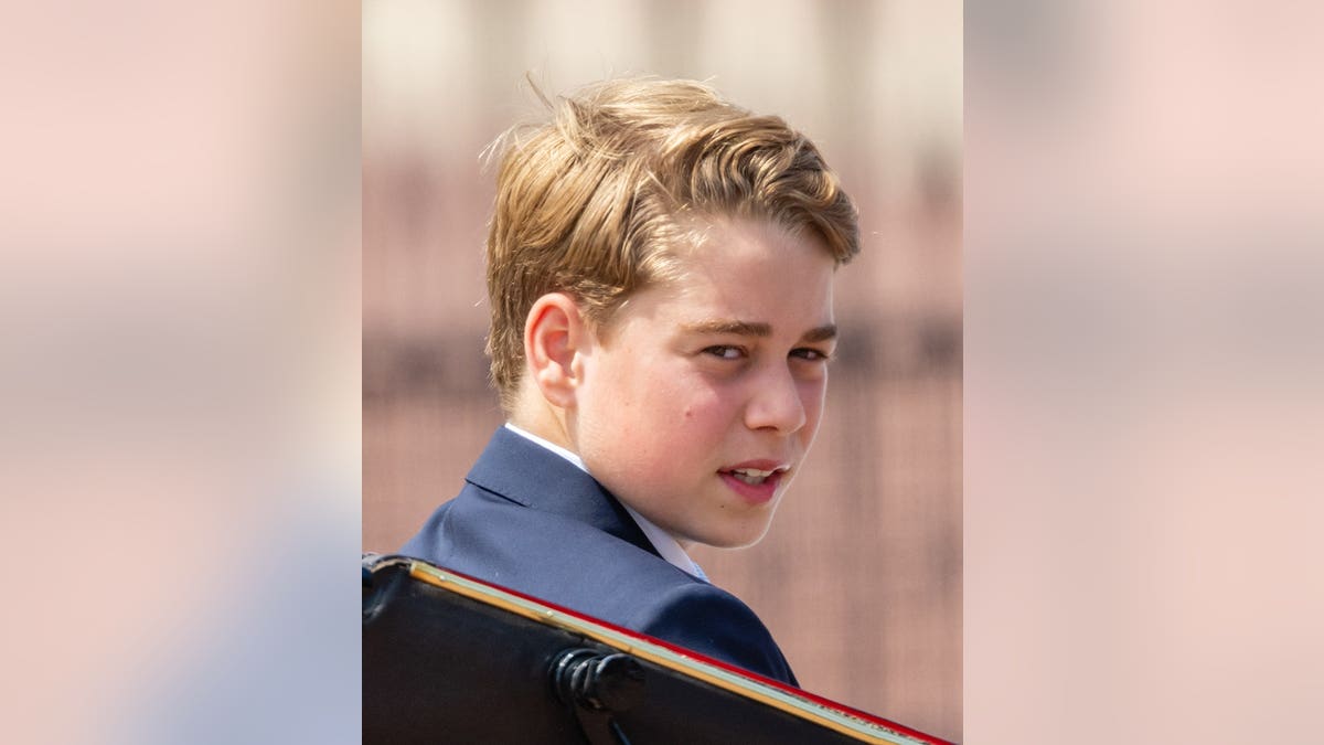 Prince George of Wales stands during Trooping the Colour in London.
