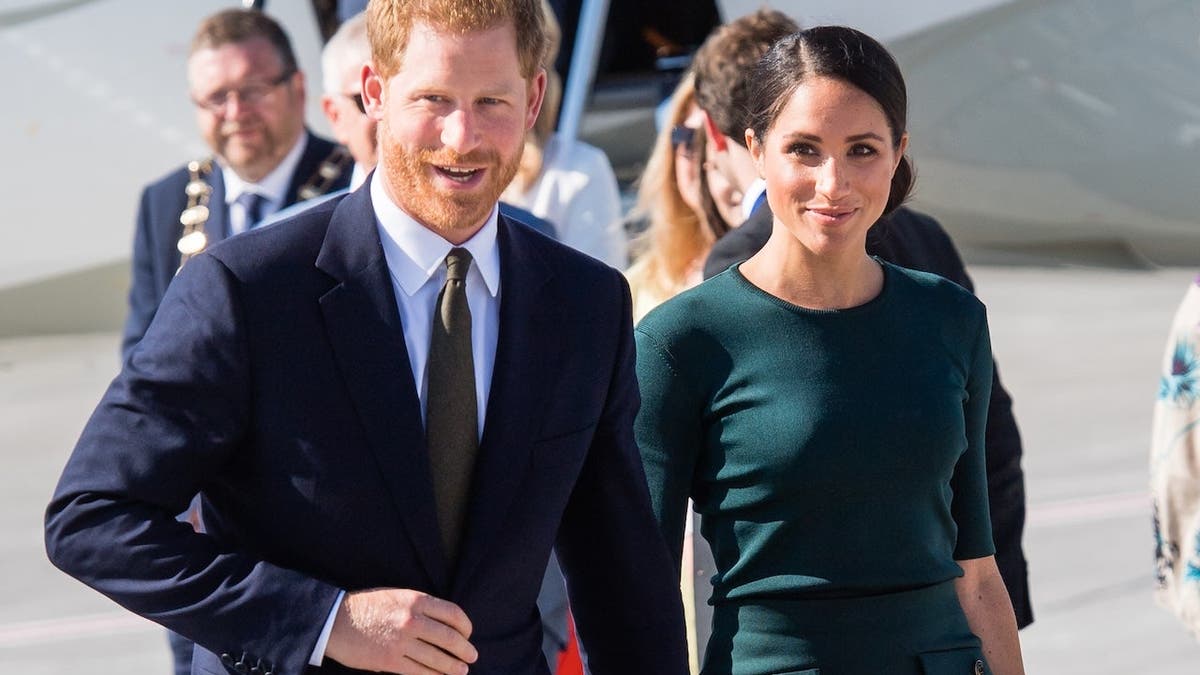 Prince Harry and Meghan, Duchess of Sussex, arrive at Dublin Airport.