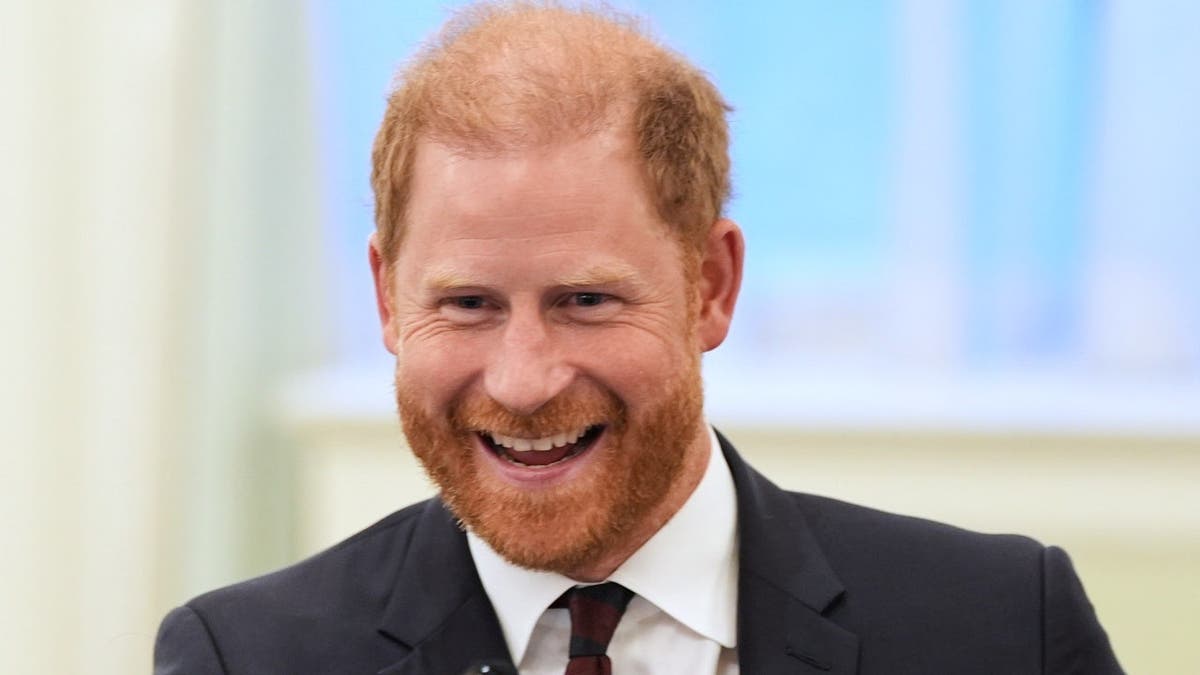 Prince Harry, Duke of Sussex, speaks at a veterans support roundtable in Washington.
