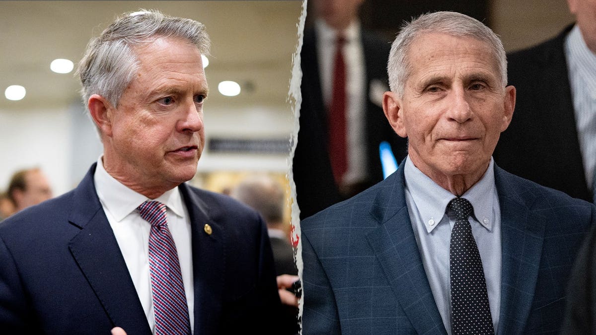 Sen. Roger Marshall and Dr. Anthony Fauci in a split photo