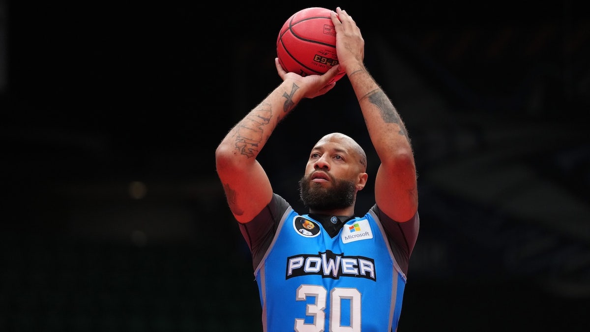 FRISCO, TEXAS - JULY 24: Royce White #30 of the Power shoots against the Aliens during BIG3 Week Six at Comerica Center on July 24, 2022 in Frisco, Texas. (Photo by Cooper Neill/Getty Images for BIG3)