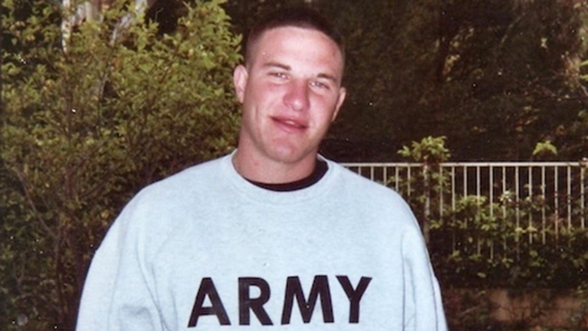 Sam Herr wearing an Army sweatshirt.