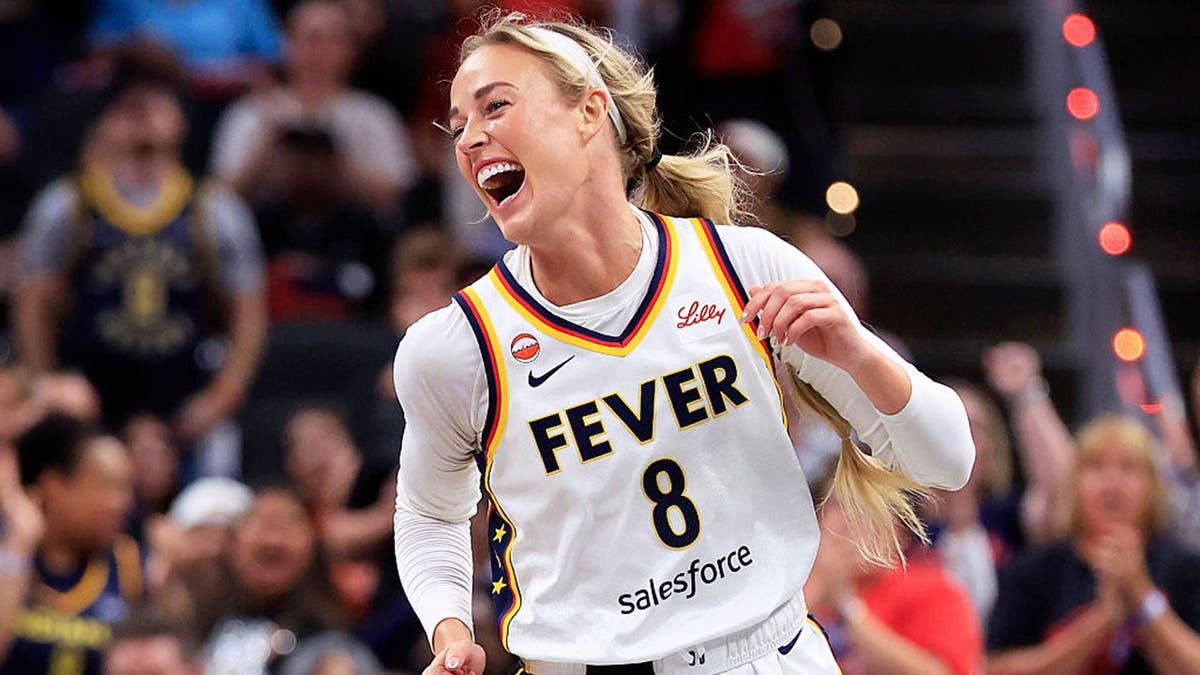Sophie Cunningham #8 reacts during the second half against the New York Liberty.