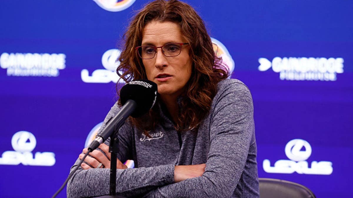 Stephanie White speaks during a pregame press conference.