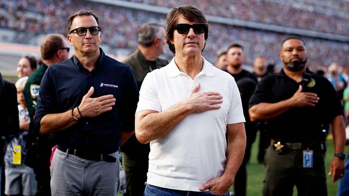 Tom Cruise attends the NASCAR Coke Zero Sugar 400 at Daytona International Speedway.