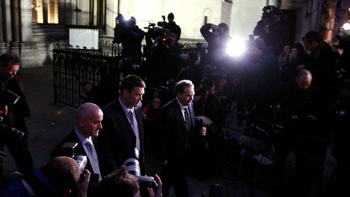 Trevor Rees leaves the High Court in London after giving evidence.