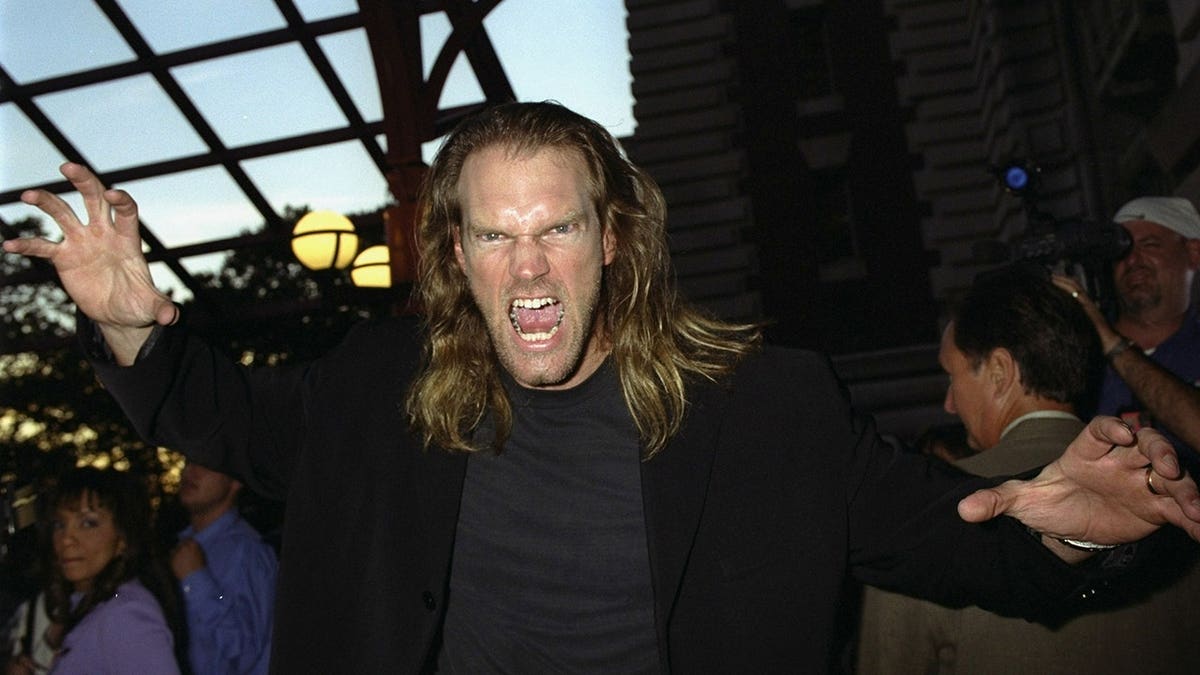 Tyler Mane attends the X-Men movie premiere at Ellis Island.